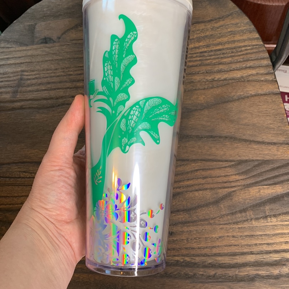 Starbucks 2022 Spearmint siren Pearl holographic Mermaid tumbler 24oz - Picture 4 of 5